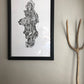 Redwood Burl, Tree Ring Print, Woodcut print, Tree of Life, , 24x36 print, Signed original Print lintonart