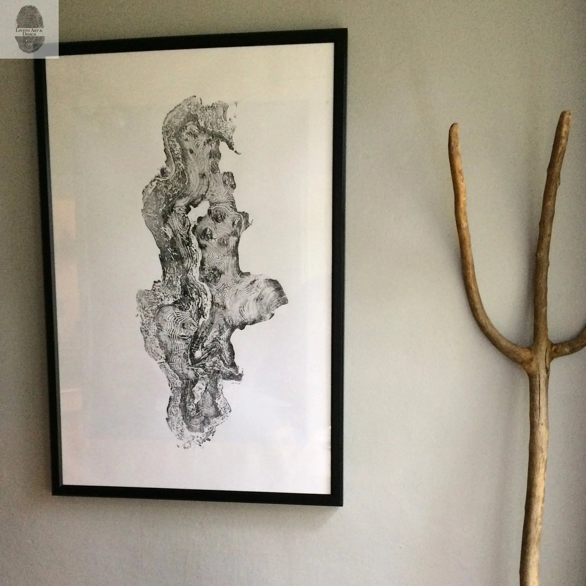 Redwood Burl, Tree Ring Print, Woodcut print, Tree of Life, , 24x36 print, Signed original Print lintonart