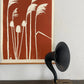 Thistle and Pampas Grass Hand Pressed Monoprint - Giclee Print lintonart