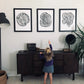 Three Panel Wall Art, Tree Blocks, Woodcut print, Tree hugger gift, Signed Original 18x24 inches lintonart