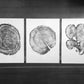 Three Panel Wall Art, Tree Blocks, Woodcut print, Tree hugger gift, Signed Original 18x24 inches lintonart