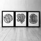 Three Panel Wall Art, Tree Blocks, Woodcut print, Tree hugger gift, Signed Original 18x24 inches lintonart