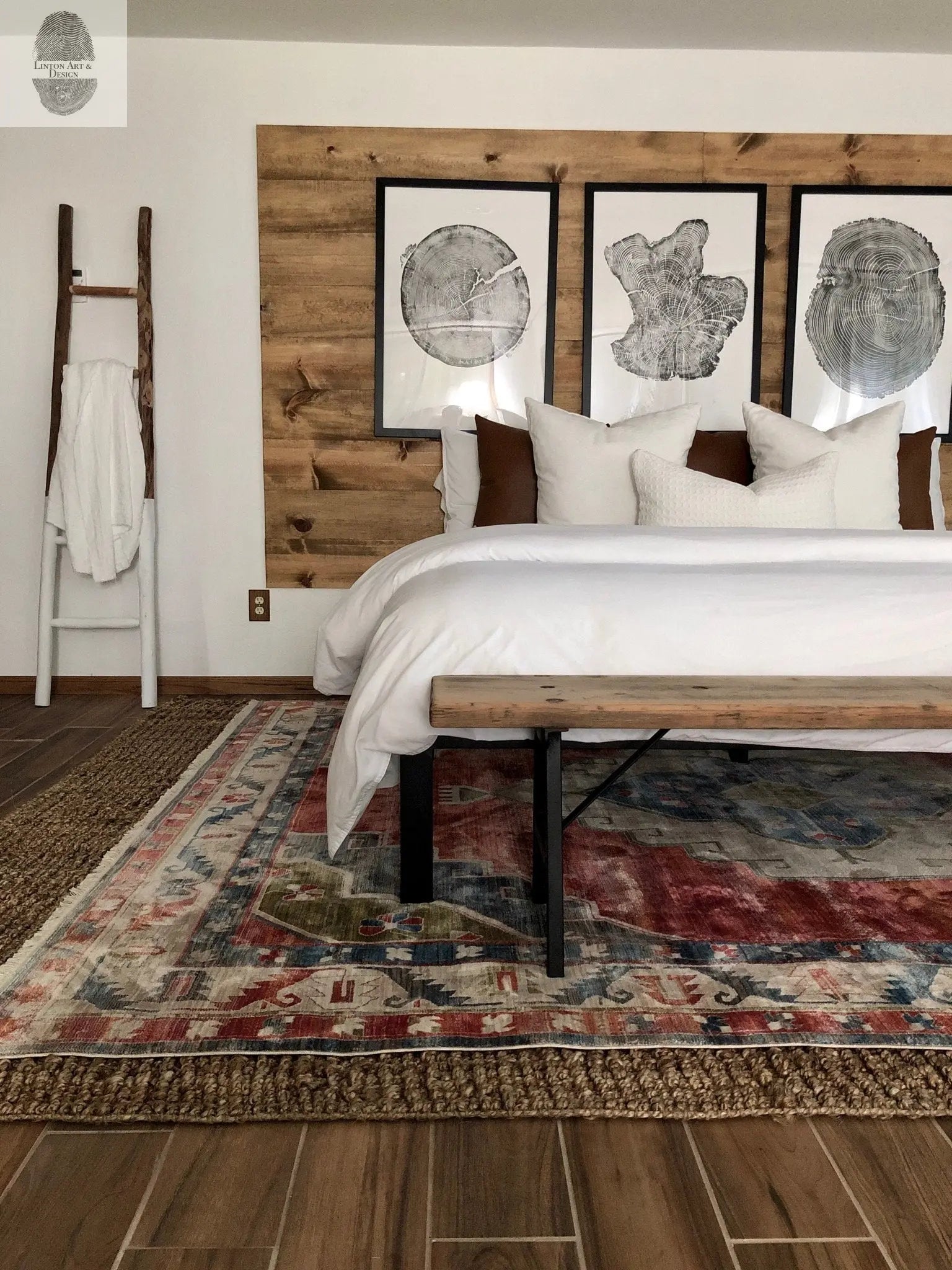 Tree rings Print, Three Panel Wall Art, Woodcut print, Lumber, Tree of Life, Sacred Geometry, Live Edge, Shabby Tree, Each 24x36 inches lintonart