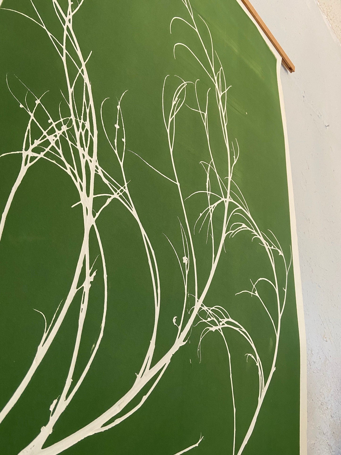 Tumbleweed Hand Pressed Botanical Monoprint on Green - giclee print