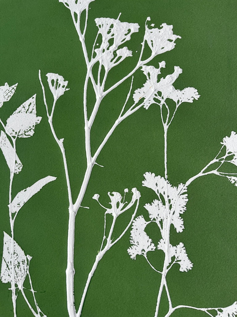 Wild Fennel Hand Pressed Botanical Monotype Print - Original Print 14 3/4 x19 inches
