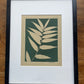 Black Walnut Leaves Hand Pressed Botanical Monoprint in Pine Green on Toned Paper - Original Print 8x10 inches