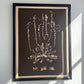 Weed Collage Hand Pressed Botanical Monoprint on Dark Brown - Original 18x24 inches