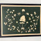 Herbal Collage Hand Pressed Botanical Monoprint on Dark Green - Original 18x24 inches
