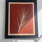 Pampas Grass Hand Pressed Botanical Monoprint on Crimson - Original Print 16x20 inches