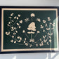 Herbal Collage Hand Pressed Botanical Monoprint on Dark Green - Original 18x24 inches