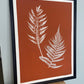 Ferns Hand-Pressed Botanical Monotype on Copper - Original Print 18x24 inches