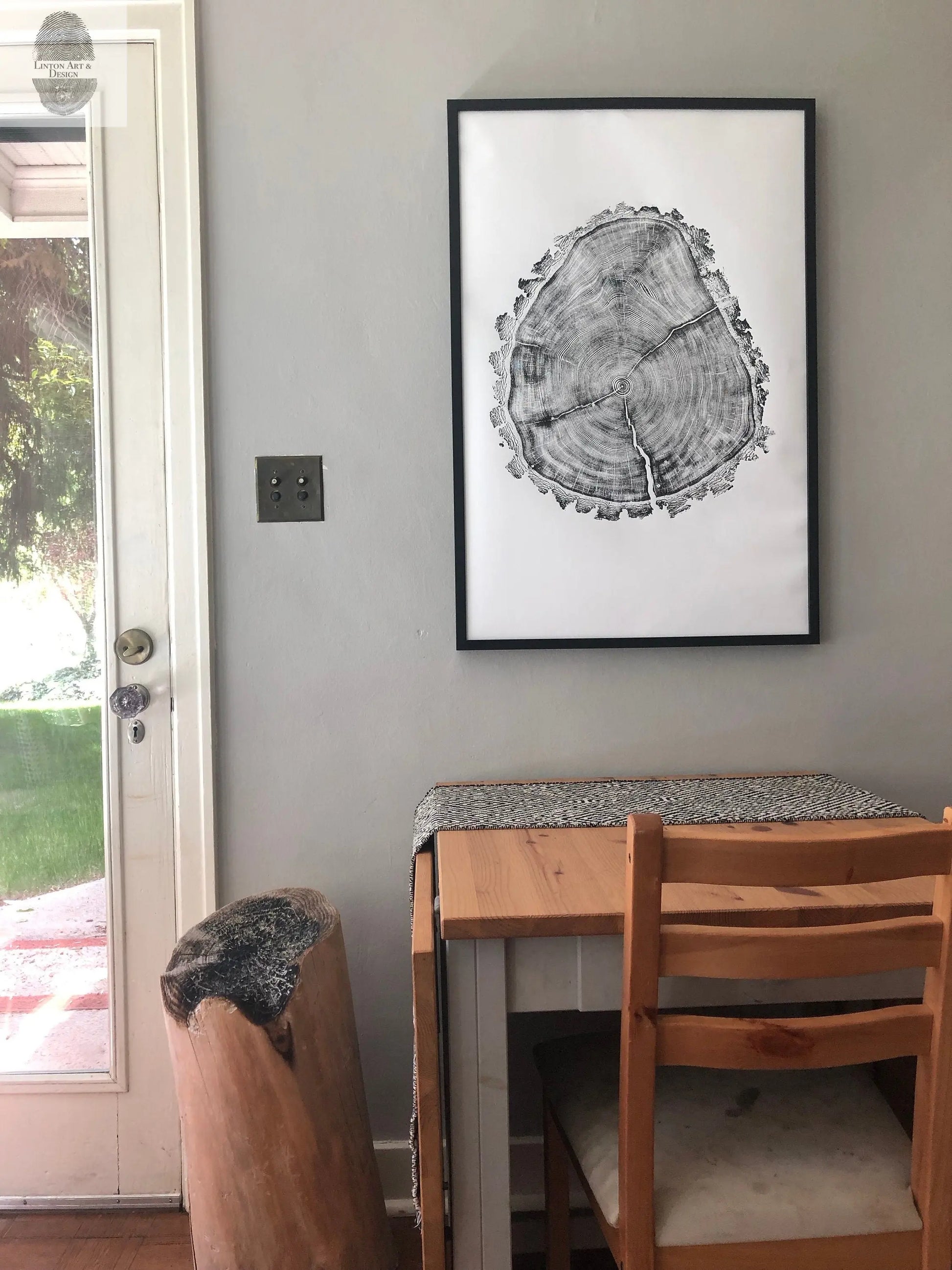 Utah Art, Tree Ring Print, Ski Art, Lumber, Shabby Tree, Wood Slice Wall Art, Natural Wood Slices lintonart