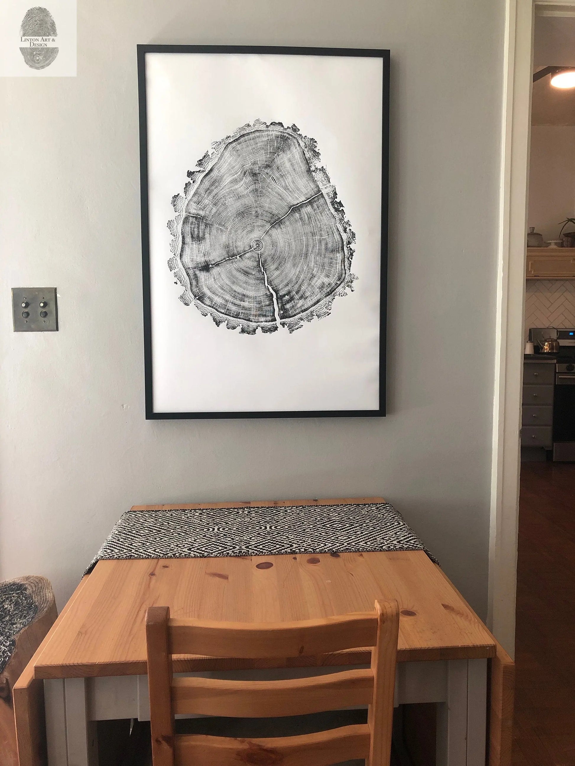 Utah Art, Tree Ring Print, Ski Art, Lumber, Shabby Tree, Wood Slice Wall Art, Natural Wood Slices lintonart