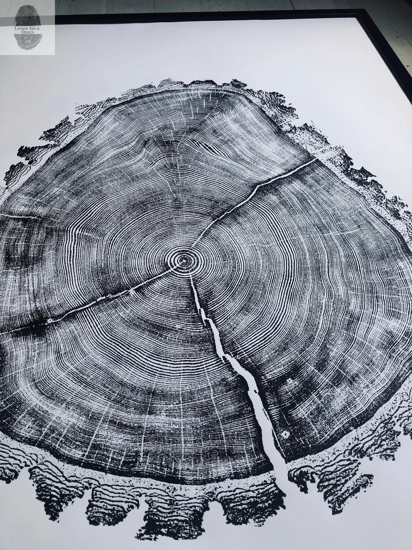 Utah Art, Tree Ring Print, Ski Art, Lumber, Shabby Tree, Wood Slice Wall Art, Natural Wood Slices lintonart