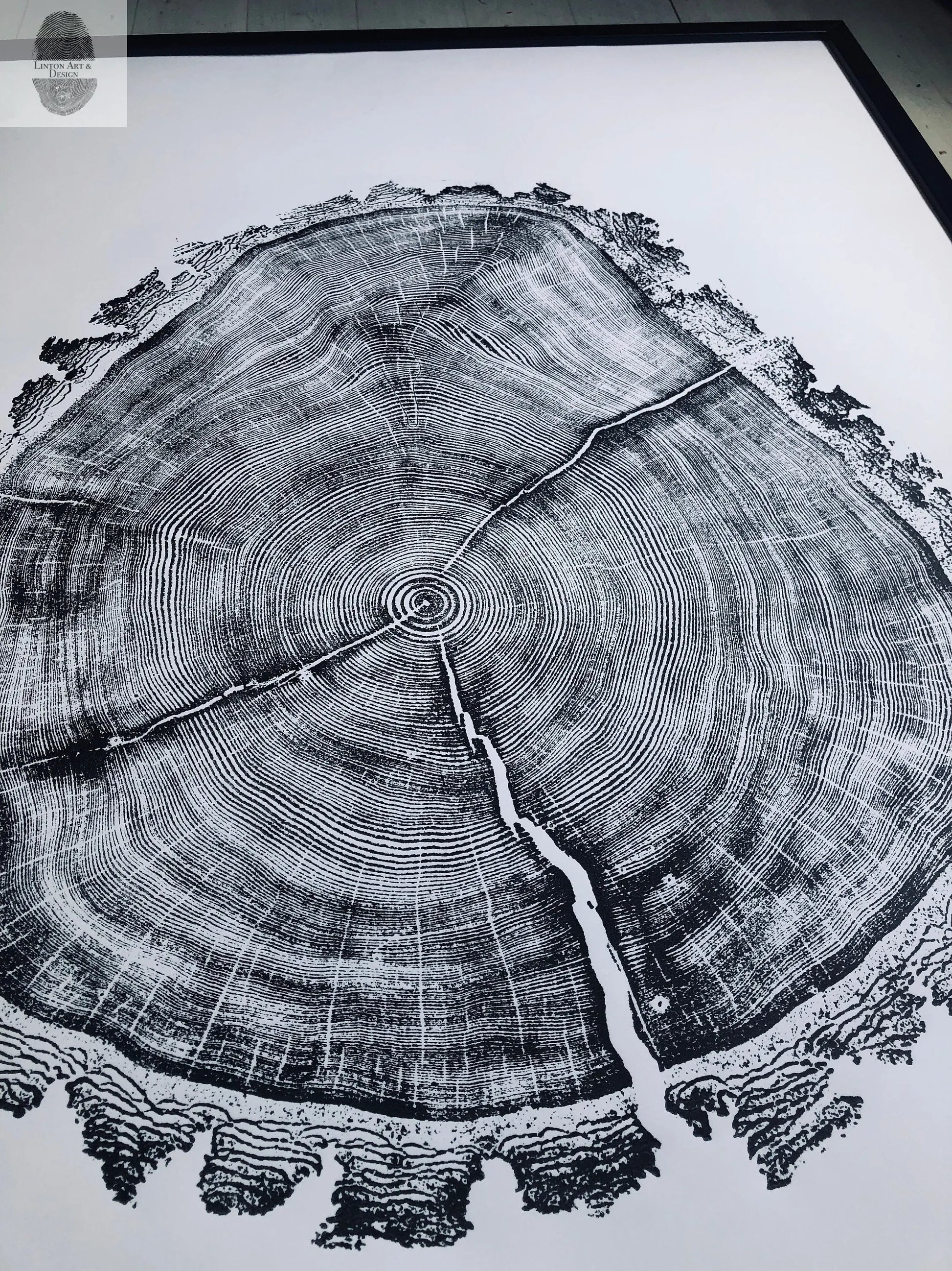 Utah Art, Tree Ring Print, Ski Art, Lumber, Shabby Tree, Wood Slice Wall Art, Natural Wood Slices lintonart