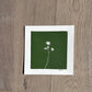 Wild Flower Hand Pressed Botanical Monotype on Green - Original Print 8x8 inches lintonart