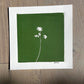 Wild Flower Hand Pressed Botanical Monotype on Green - Original Print 8x8 inches lintonart