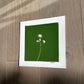 Wild Flower Hand Pressed Botanical Monotype on Green - Original Print 8x8 inches lintonart