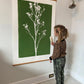 Wild Weeds Hand Pressed Monoprint on Green - giclee print lintonart