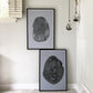 Fingerprint & Tree Ring Set of 2 - 24x36 inch giclee prints
