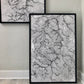Yosemite National Park Topographical Map Set of 2 - 24x36 inch giclee prints