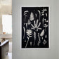 Ferns and Leaves Hand Pressed Botanical Monoprint on Black Set of 3 - 24x36 each giclee print