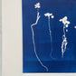 Sapplings and Roots Hand Pressed Botanical Monoprint on Blue - 11x14 giclee print