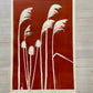 Thistle and Pampas Grass Hand Pressed Monoprint - giclee print